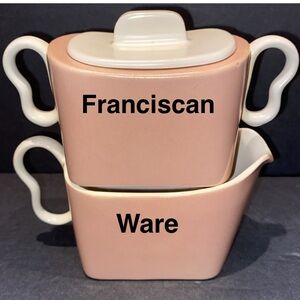 1940’s/50’s Franciscan Ware Metropolitan Sugar & Creamer With Original Lid